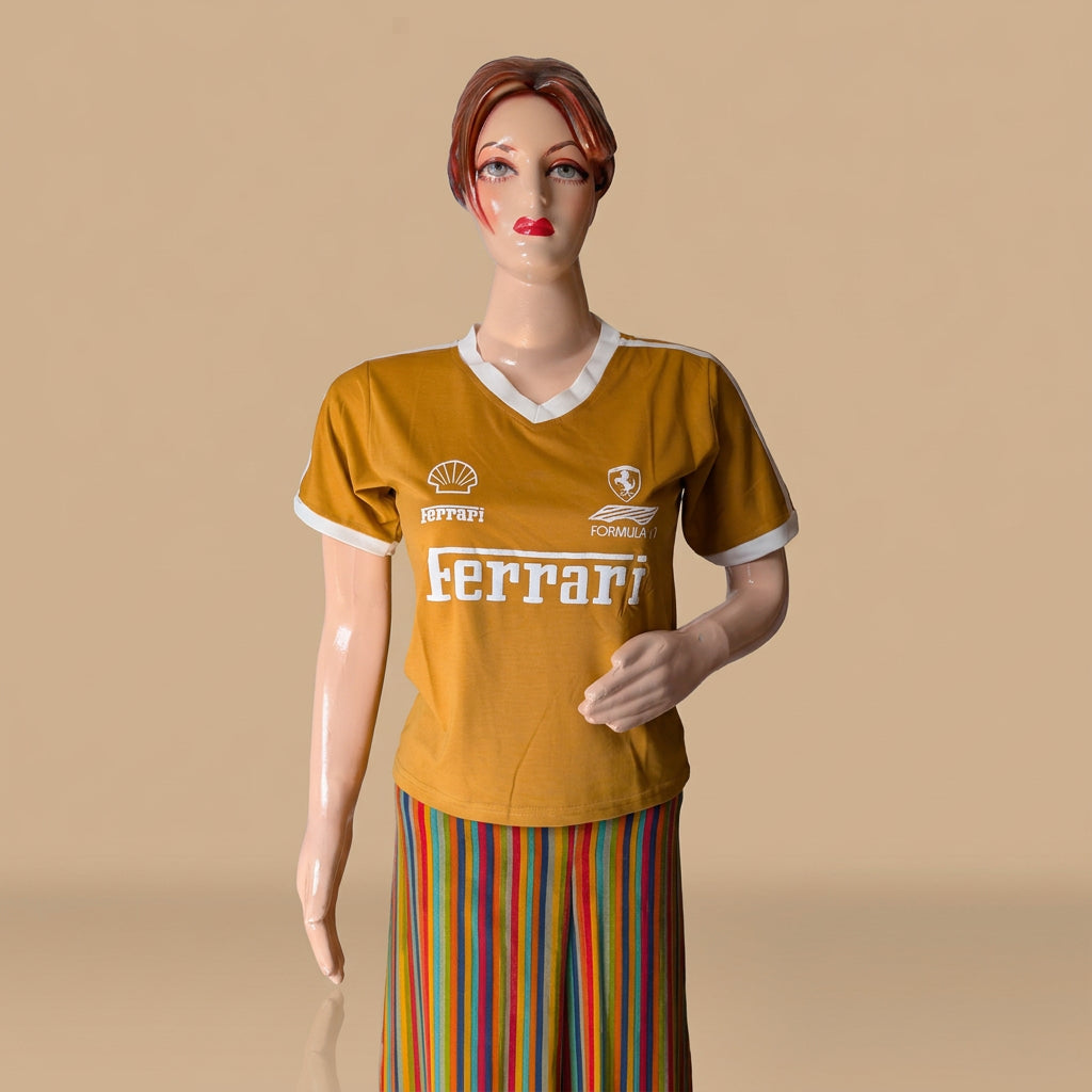 V-neck T-Shirt-Mustard
