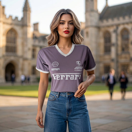 V-neck T-Shirt-Purple