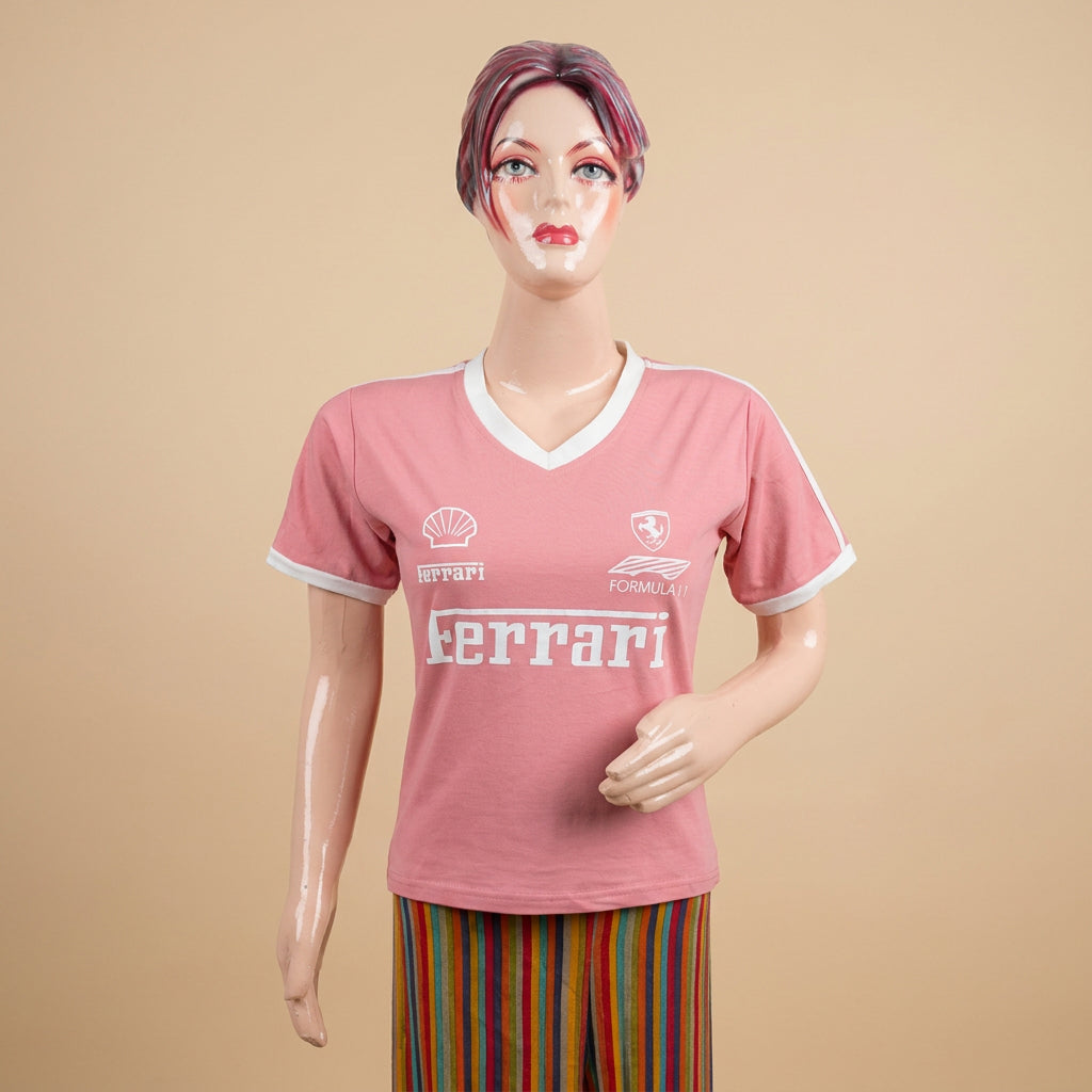 V-neck T-Shirt-Pink