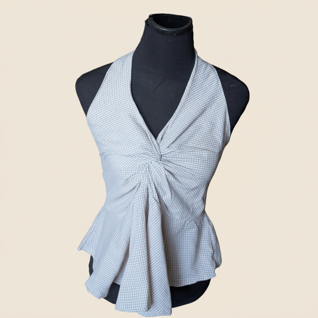 Halter Neck Top Light Grey