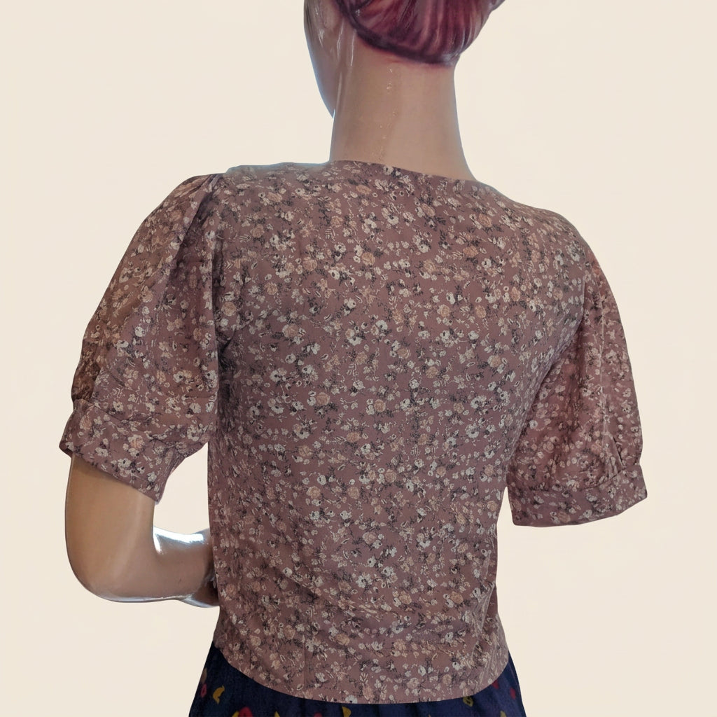 Peter Pan Collar Top-Peach