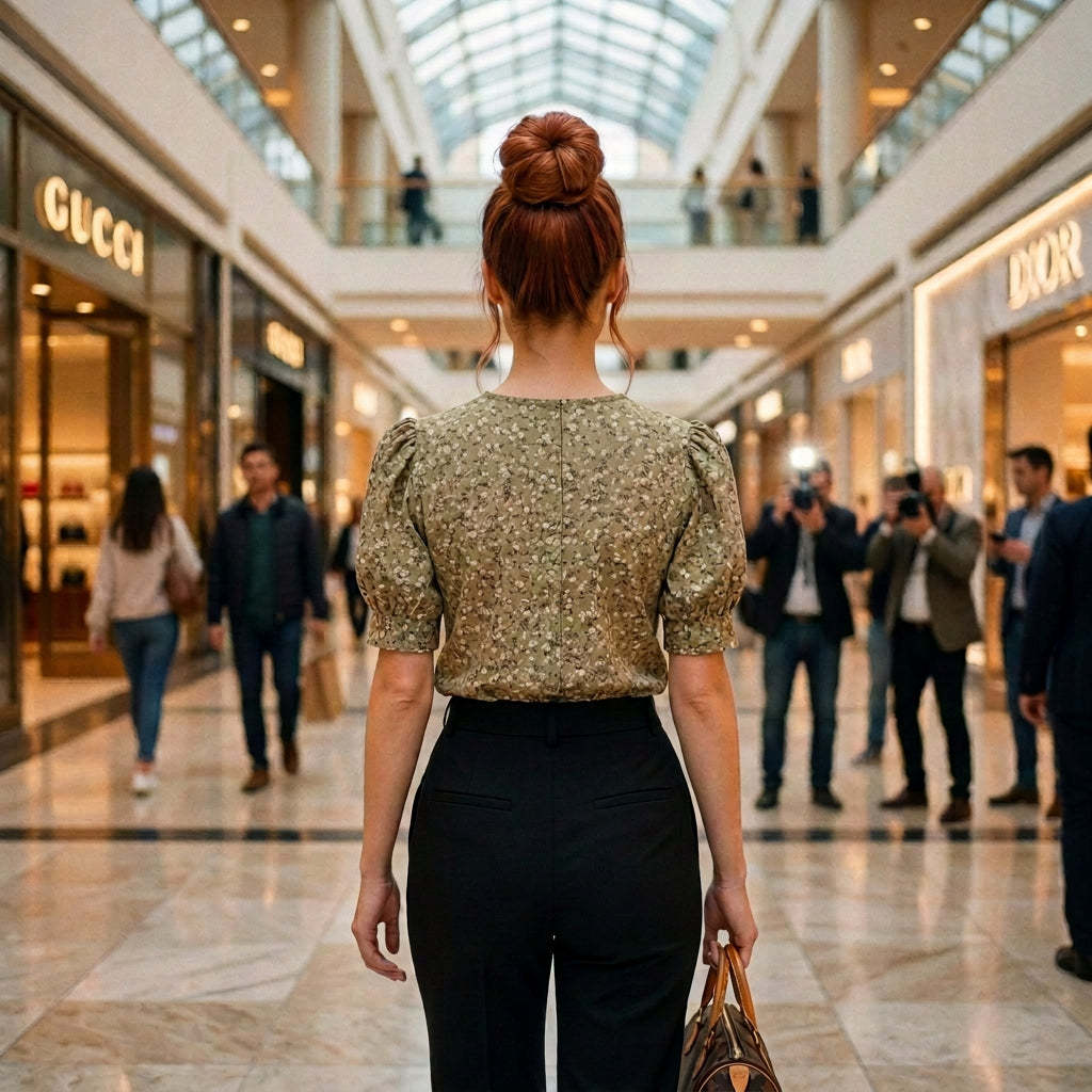 Peter Pan Collar Top-Brown
